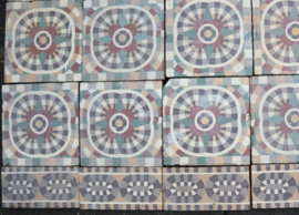 Antieke Jugendstil vloertegels