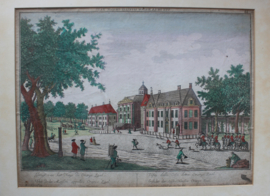 Antieke gravure Paleis Huis ten Bosch en Oranjezaal 18e eeuw