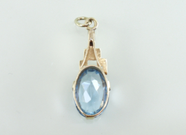 Art Deco gouden hanger blauwe spinel