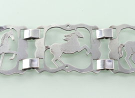 Antieke zilveren armband paardjes