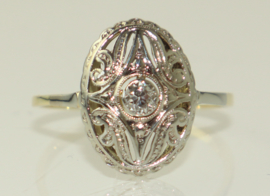 Antieke gouden Art Deco ring met oudslijpsel diamant