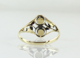 Antieke Jugendstil gouden ring met diamant