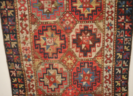 Antiek Perzisch kleed/loper Kazak