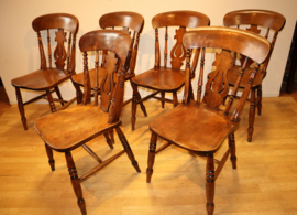 Set van 6 antieke windsor stoelen