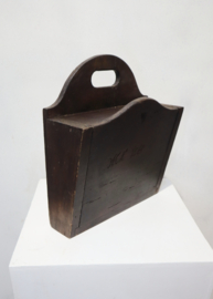 Antieke houten schooltas