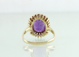 Vintage gouden ring grote amethist