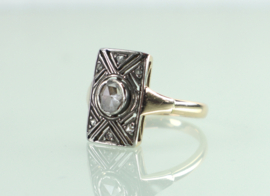Antieke gouden ring roosdiamant Art Deco