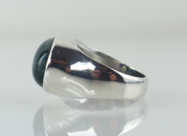 Vintage zilveren ring met mosagaat
