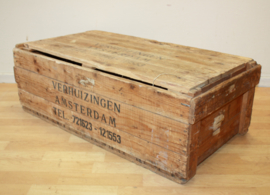 Vintage houten verhuiskist / transportkist