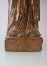 Antiek houten Mariabeeld met kind