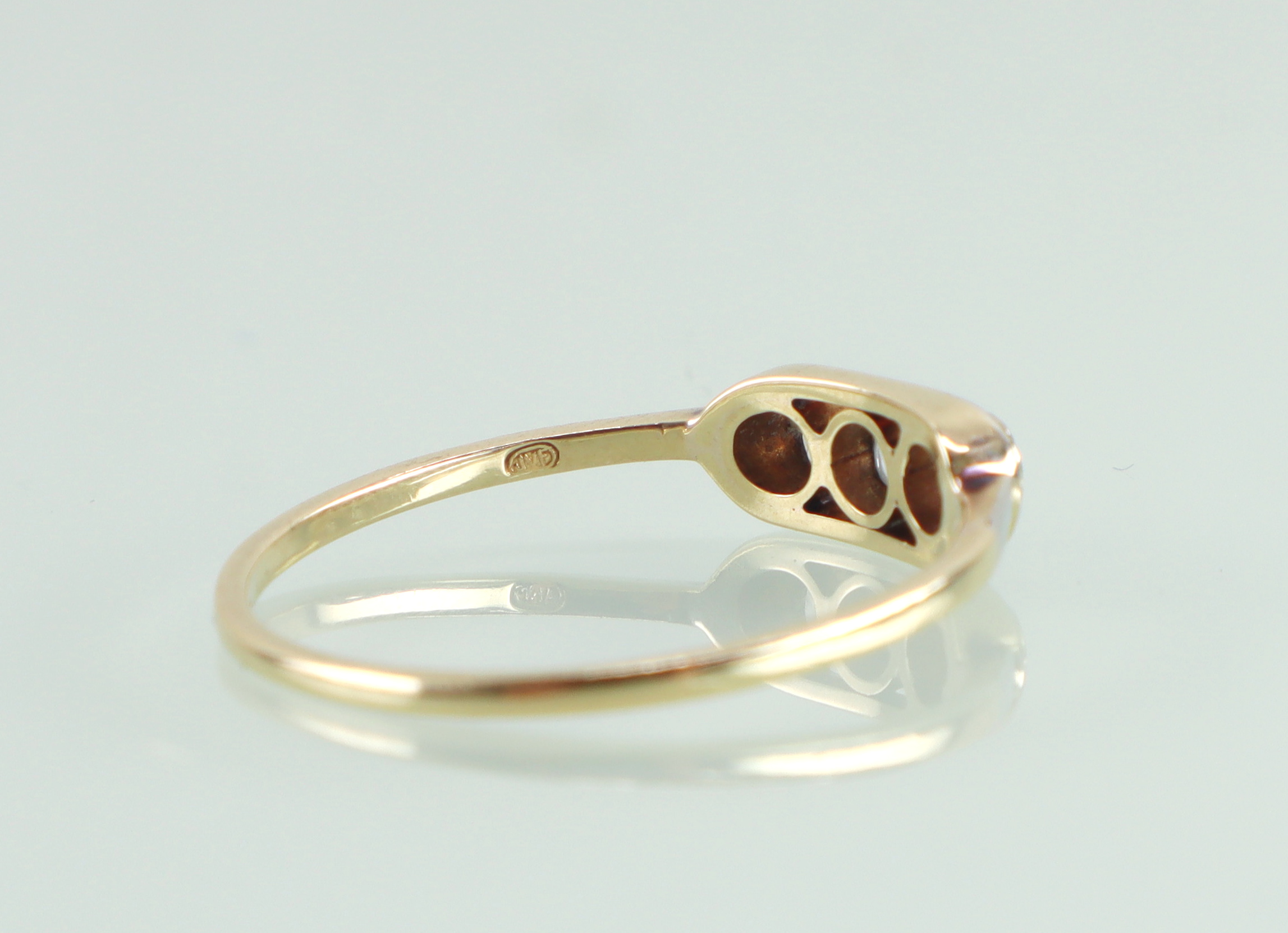 Vintage 18 karaat gouden ring roosdiamanten