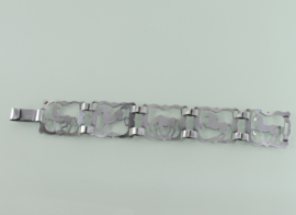 Antieke zilveren armband paardjes
