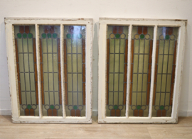 Set antieke glas-in-loodramen