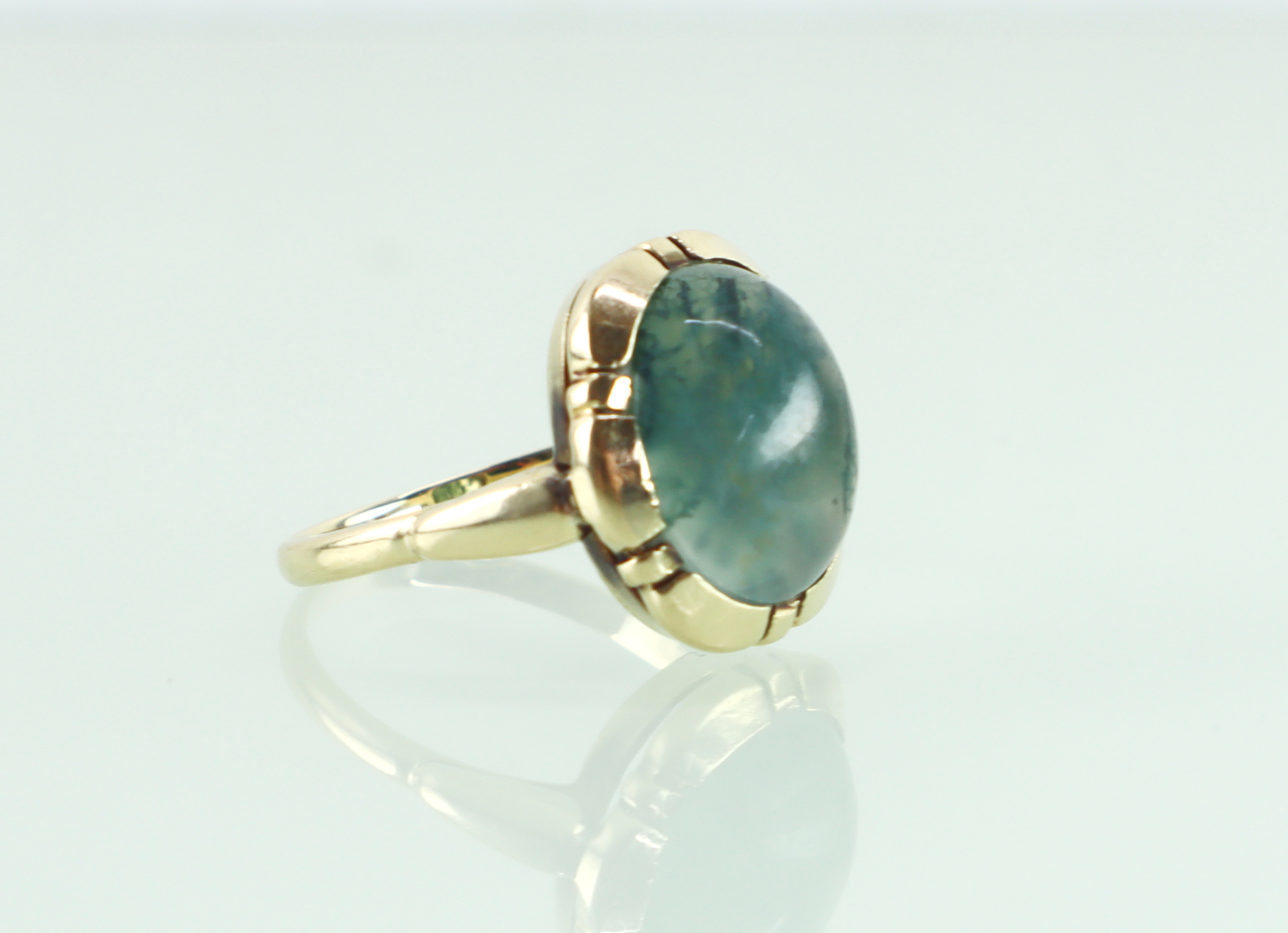 Vintage gouden ring met mosagaat