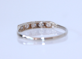 Witgouden Art Deco ring met vijf oudslijpsel diamanten