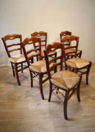 Set van 6 antieke boerenstoelen