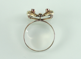Gouden ring vlinder met robijn en diamant