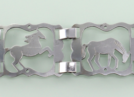 Antieke zilveren armband paardjes