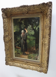 Schilderij vrouw, Albert Neuhuys (1844-1914).