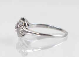Antieke Art Deco witgouden ring met diamanten