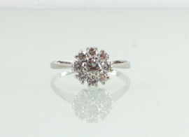 Vintage witgouden rozetring briljant diamant