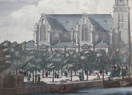 Antieke gravure Westerkerk Amsterdam 1726