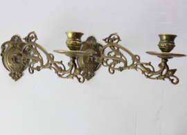 Set Jugendstil pianokandelaars, wandkandelaars