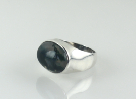 Vintage zilveren ring met mosagaat