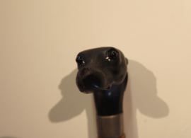 Antieke wandelstok met handvat hond