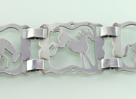 Antieke zilveren armband paardjes