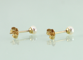 Oorknoppen 18k goud bouton parel 4,5 mm