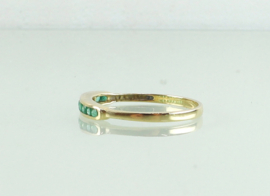 Gouden ring rijring 18 karaat met smaragd