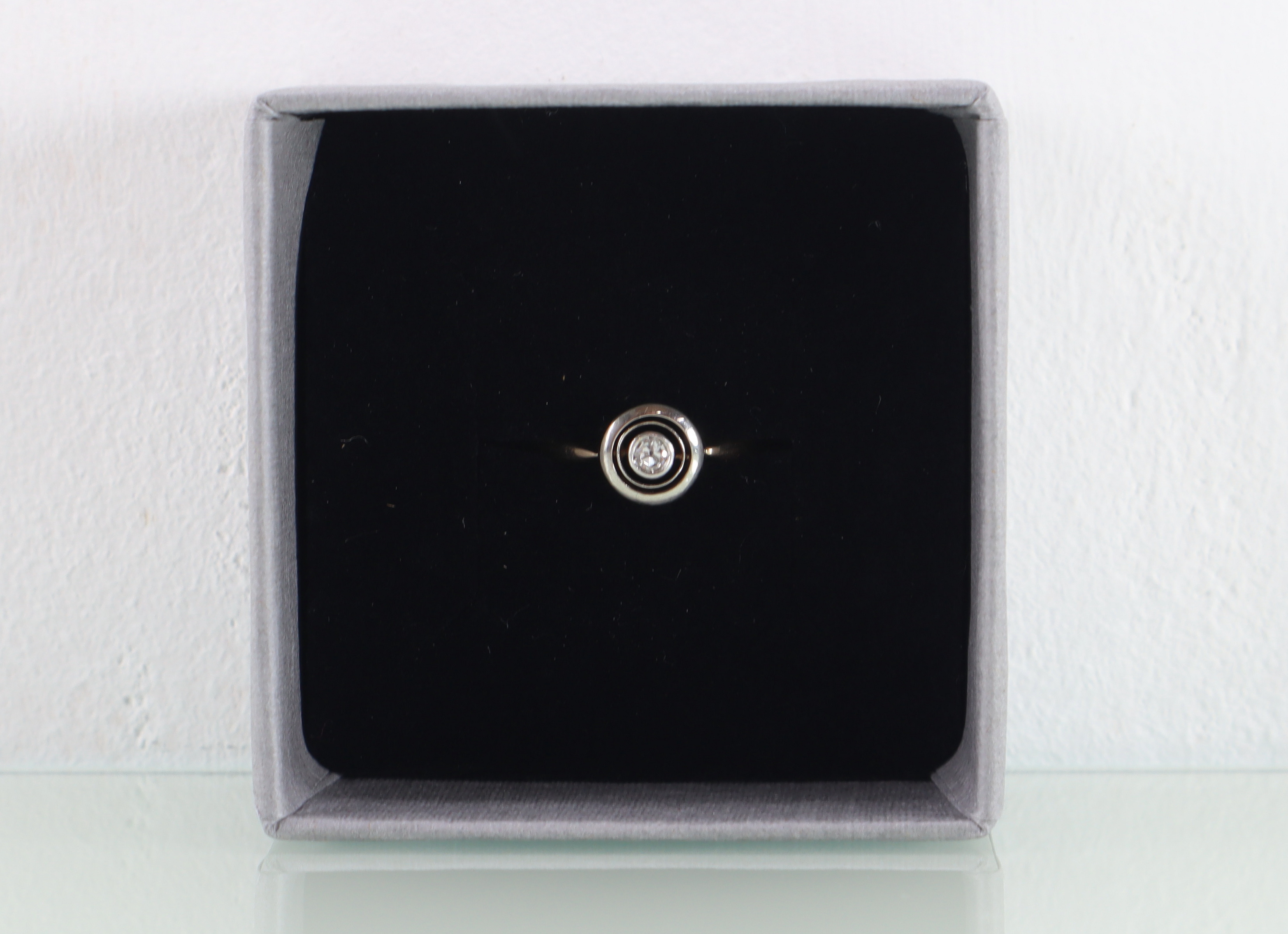 Antieke gouden target ring diamant Art Deco