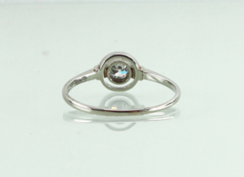 Art Deco witgouden platina ring oud slijpsel diamant