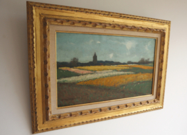 Schilderij bollenvelden Willem Witjens (1884-1962)