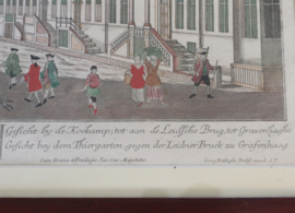Antieke gravure Koekamp Den Haag, Probst 18e eeuw.