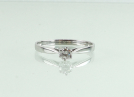 Vintage witgouden solitair ring briljant diamant