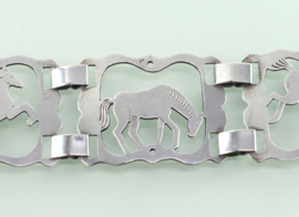 Antieke zilveren armband paardjes