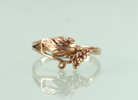Vintage roségouden ring met wijnrank