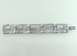 Antieke zilveren armband paardjes