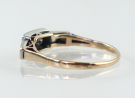 Antieke gouden ring met zes diamanten, Art Deco