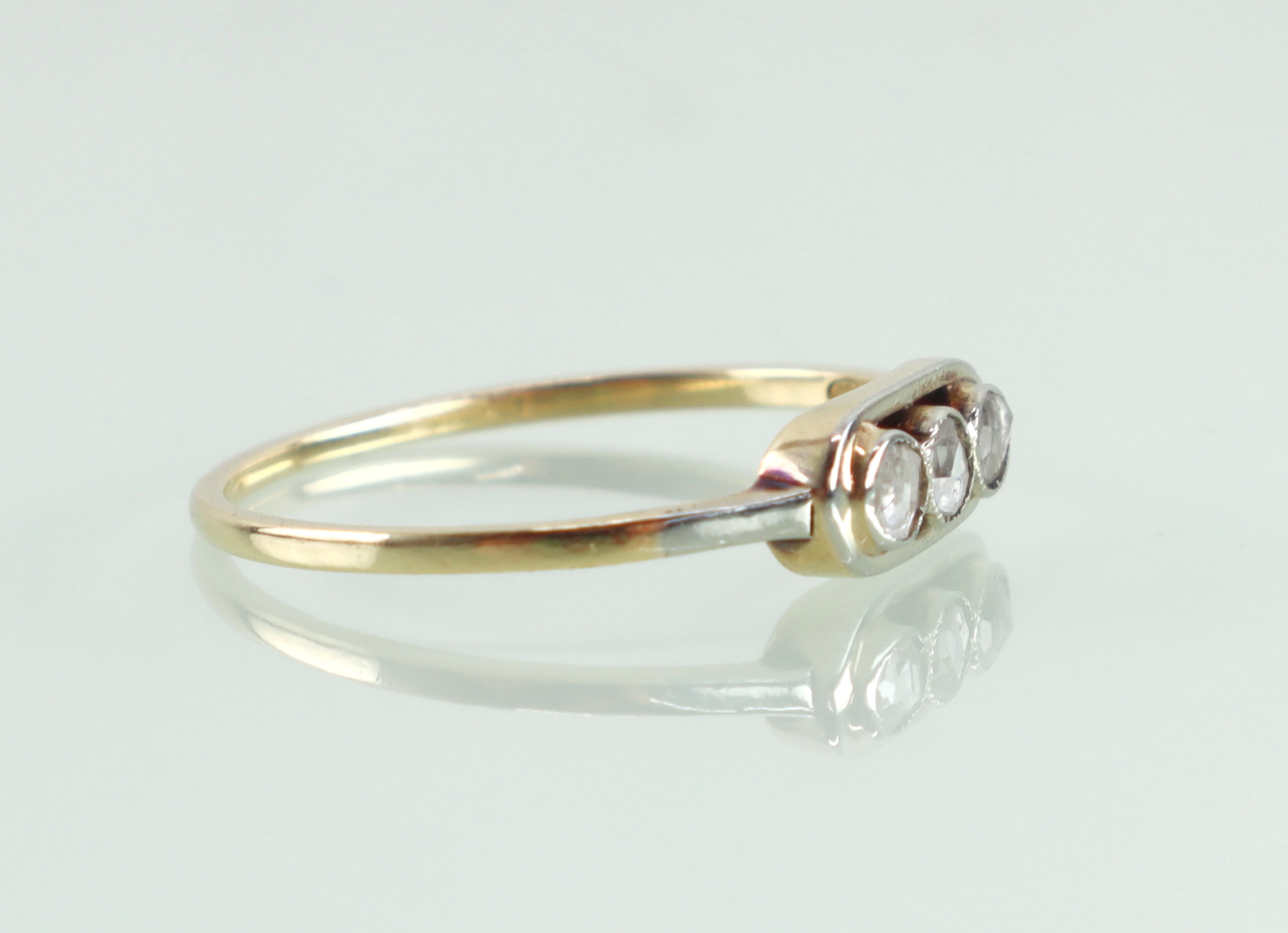 Vintage 18 karaat gouden ring roosdiamanten