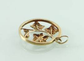 Jugendstil gouden hanger klimop met parels