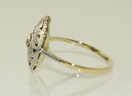 Antieke gouden Art Deco ring met oudslijpsel diamant