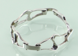 Vintage zilveren schakelarmband golvende schakels