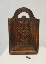 Antiek houten schooltasje