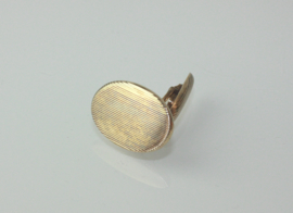 Vintage gouden ovale manchetknopen 14 karaat met fijn ribbeldecor