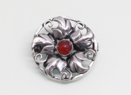 Vintage zilveren broche carneool Joseph Kahn Denemarken