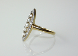 Antieke goud met platina Art Deco ring