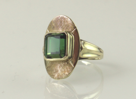 Vintage gouden ring met groene toermalijn, jaren '60